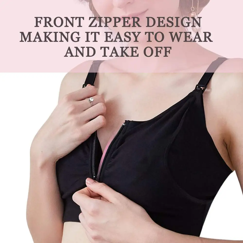 Momcozy Zipper Breast Pump Nursing Bra Hands Free Pumping Bra Suitable For Breastfeedingpumps