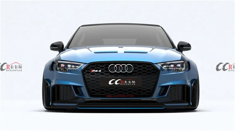 Body Kit For Audi Rs3 Engine Hood Bonnet Wide Flare Fenders Carbon