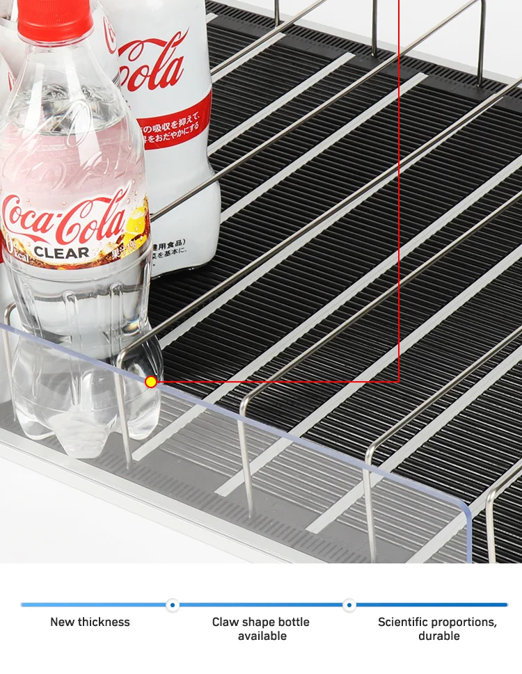 Adjustable Width Refrigerator Plastic Roller Shelf Pusher Tray