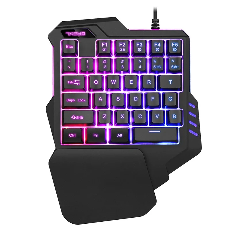 Mini G30 1.6m Wired Membrane Keyboard With LED Back-light For PUBG 35 Keys One-handed Gaming Mechanical Keypad and Mouse RGB