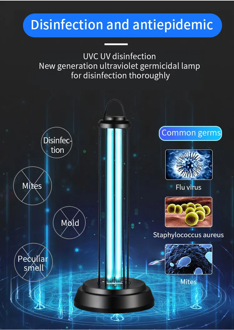 38W household indoor UV ozone disinfection lamp remote control UV lamp disinfection