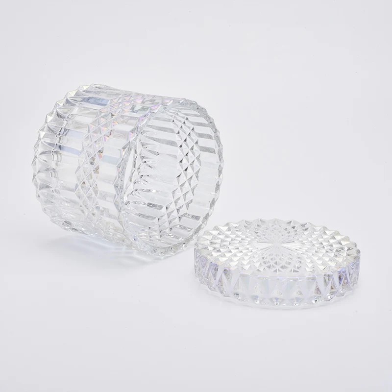 480ml Luxury Christmas Ion Plating Glass Candle Jar With Lids