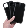 With Double Groove inlay Fully Covered matt Blank Case for iPhone 11 Customized Luxury Leather Case for iPhone x xs