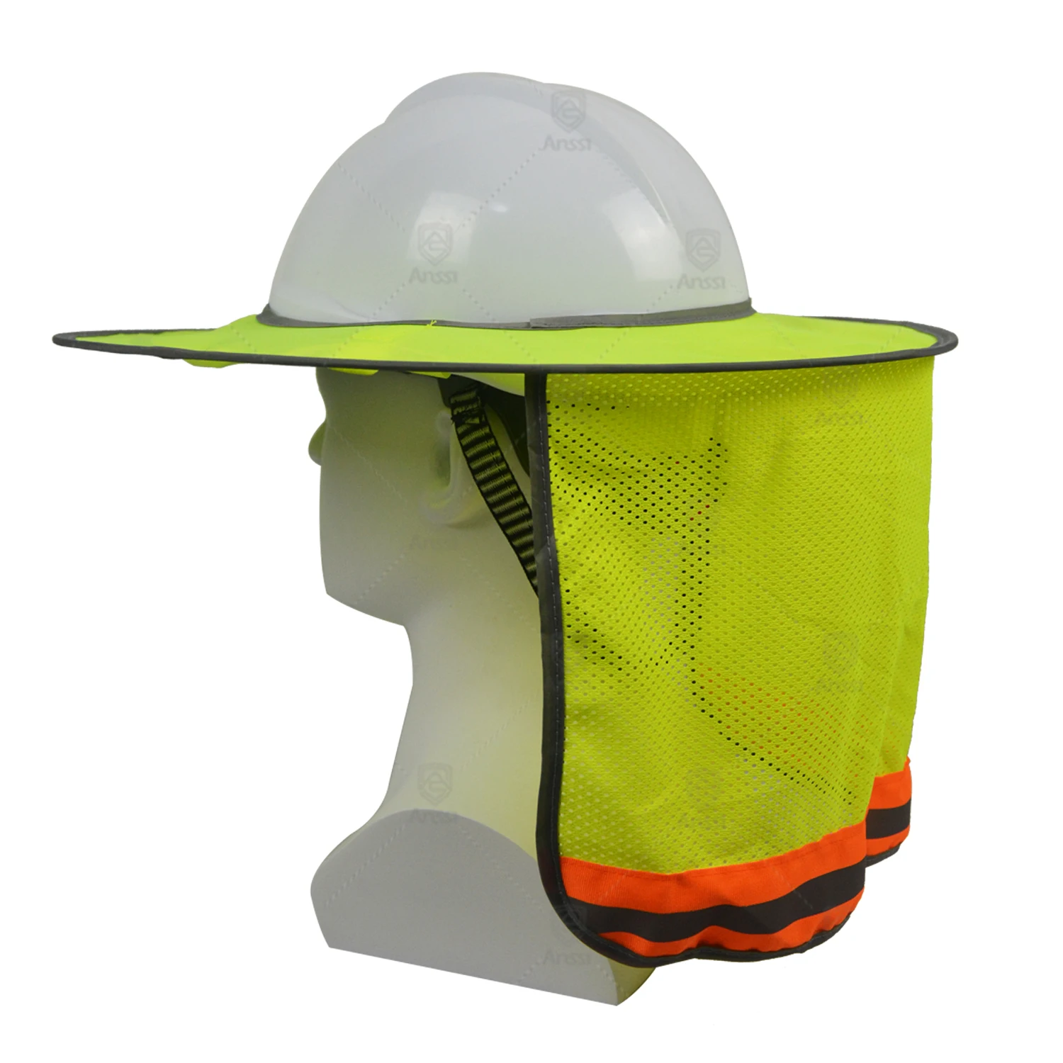 Customize High Visibility Mesh Hard Hat Sun Shield Orange/yellow ...