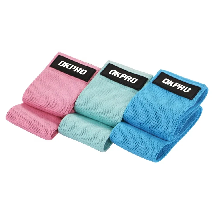 Wholesale OKPRO Colourful Elastic Fitness Exercise Fabric Resistance Hip Circle Bands From m.alibaba