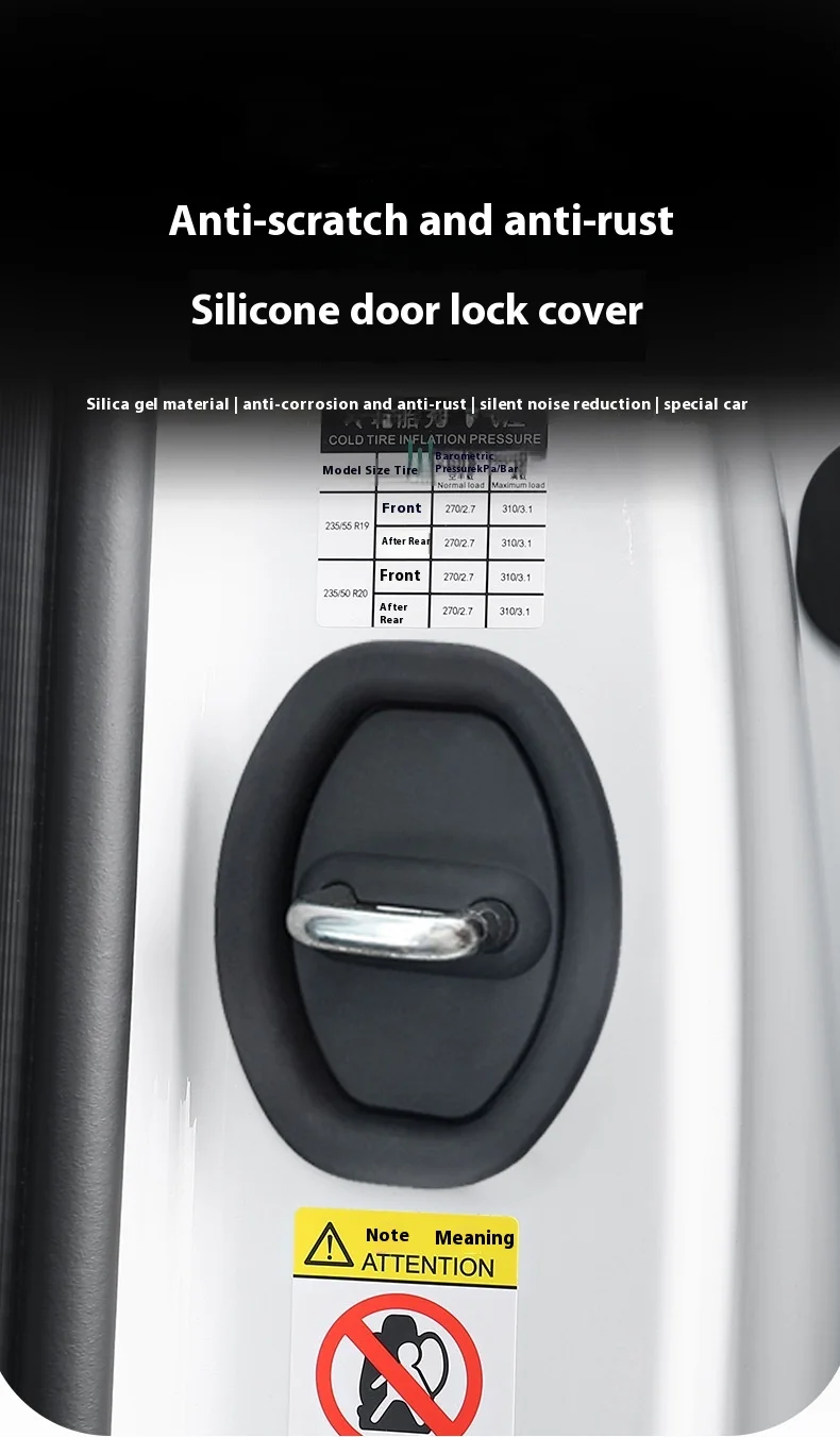 Door Latch Protector Universal Thickened Anti-Collision Door Lock Sticker Protective Car Door Shock Absorber Cushion Pad