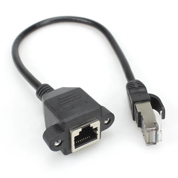 Rj45 Cable Male To Female Screw Panel Mount Ethernet Extension Cable ...