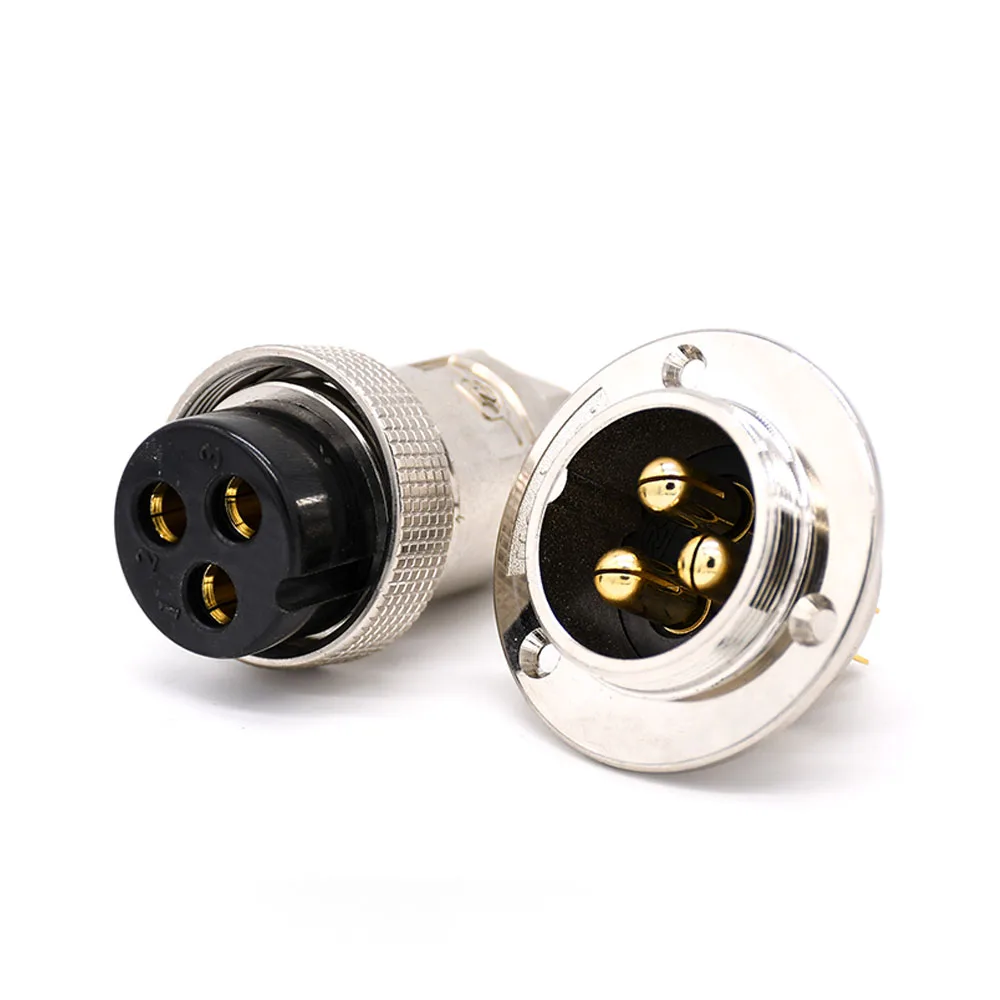 GX16 3-Pin Circular Aviation Connector Male Socket & Female Plug