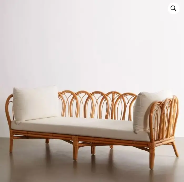 Luxury Mediterranean Natural Rattan Sofa Handicraft Decors For Living