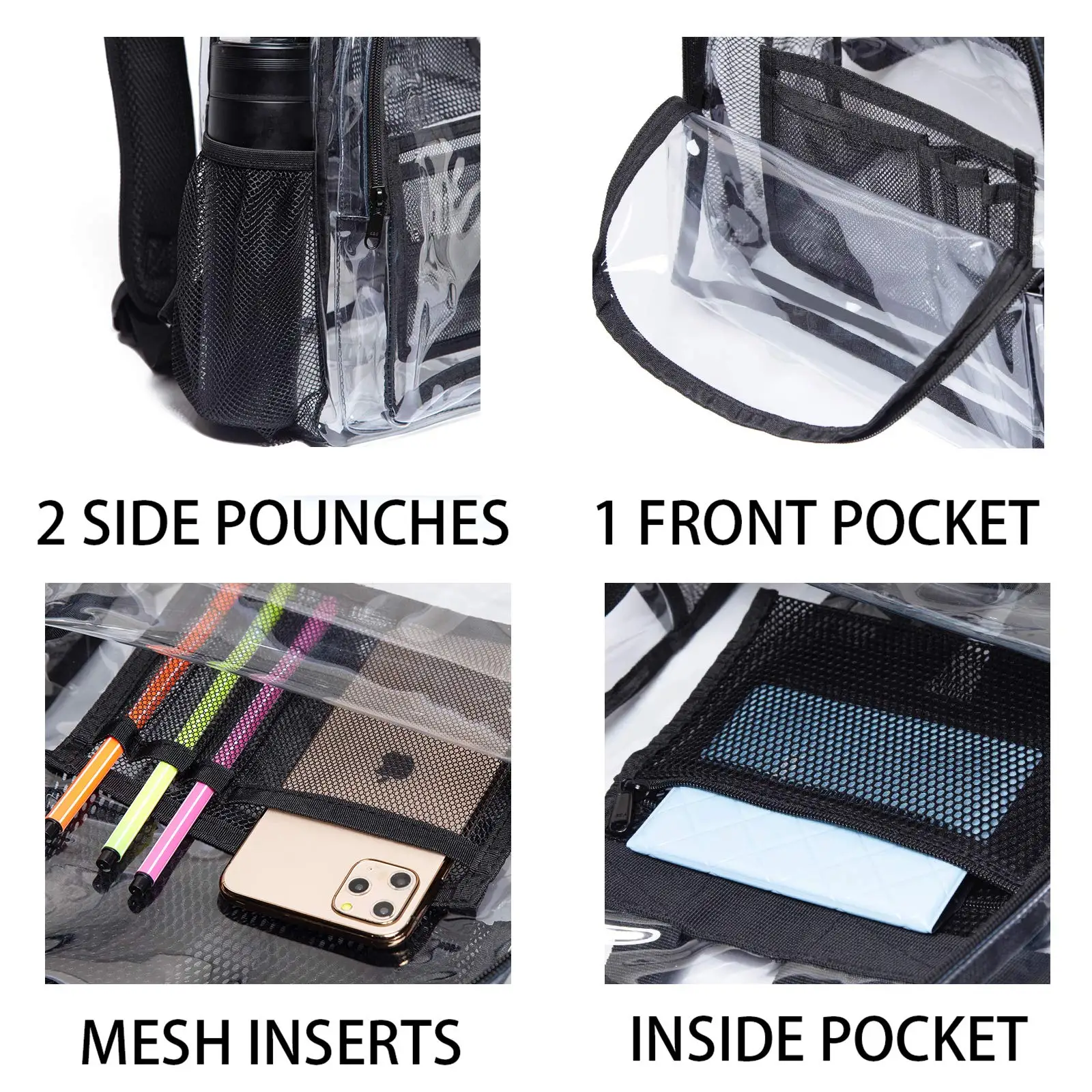 Clear Backpack Heavy Duty Pvc Transparent Backpack With Reinforced ...