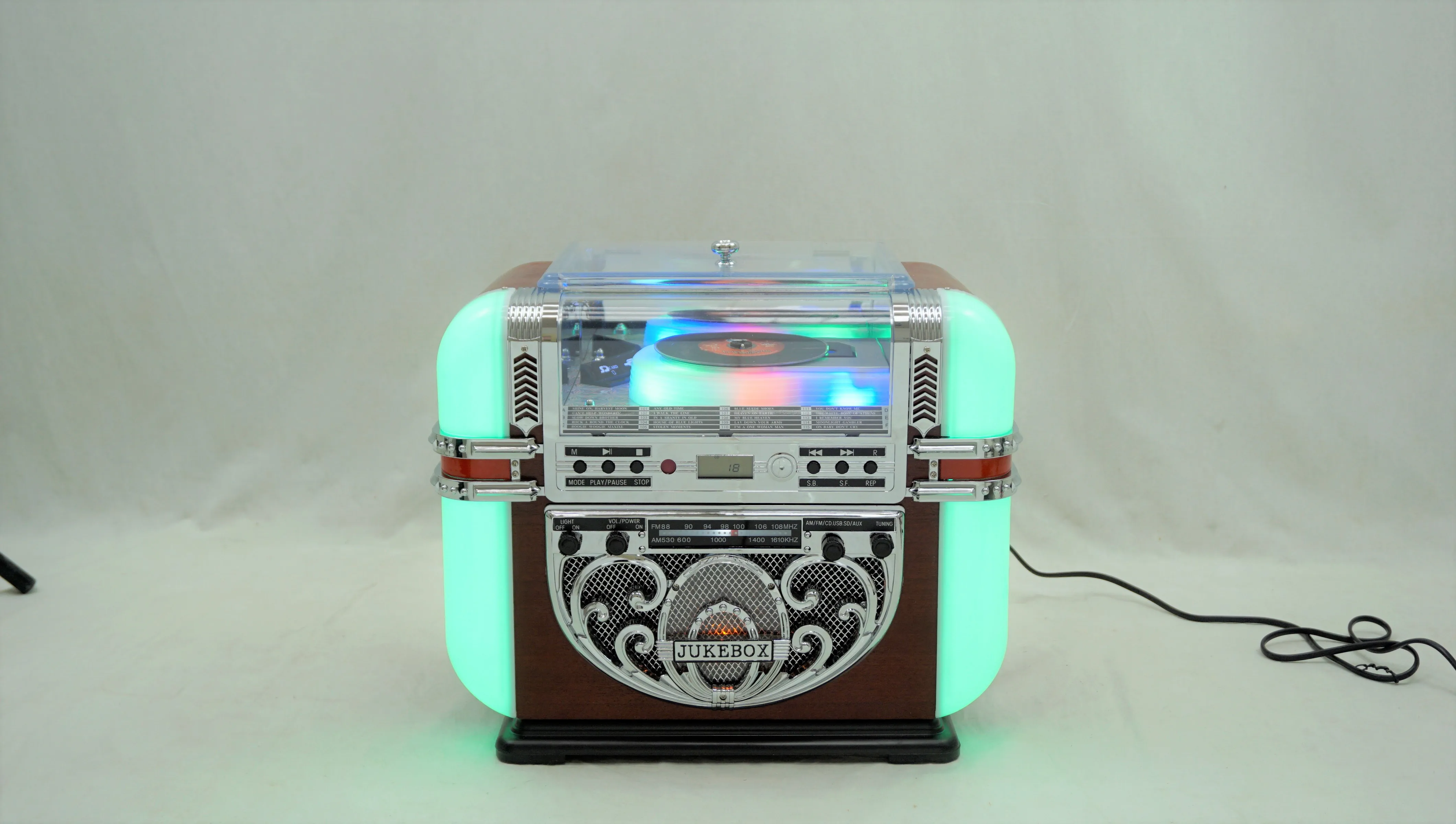 The Tabletop Jukebox Features A Rounded Rectangular Design,Allowing For ...