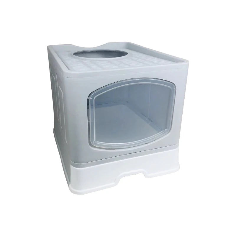 Folding Litter Box Fully Enclosed Splashproof Cat Toilet Drawer