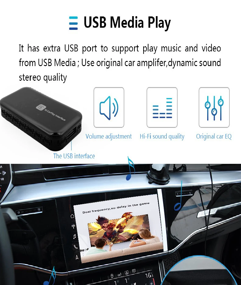 NEW W. CarPlay Interface android 9.0 /PhoneCast For universal carplay android box