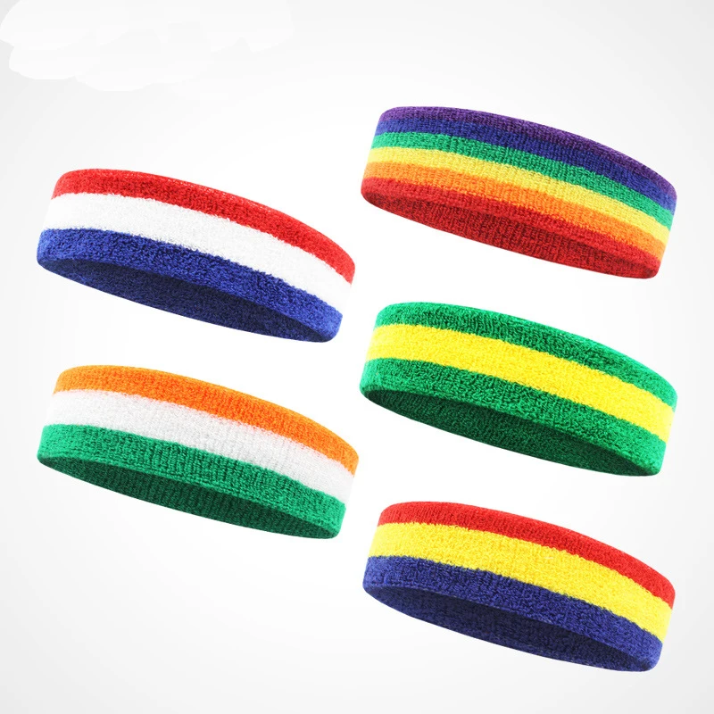 Sweatband Headband Custom Embroidery Pattern Cotton Sport Terry Cloth