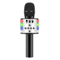 2021 New D168 MIC BT Compatible Wireless Microphone Home Karaoke Microphones Speaker Handheld Music Player Singing Recorder KTV