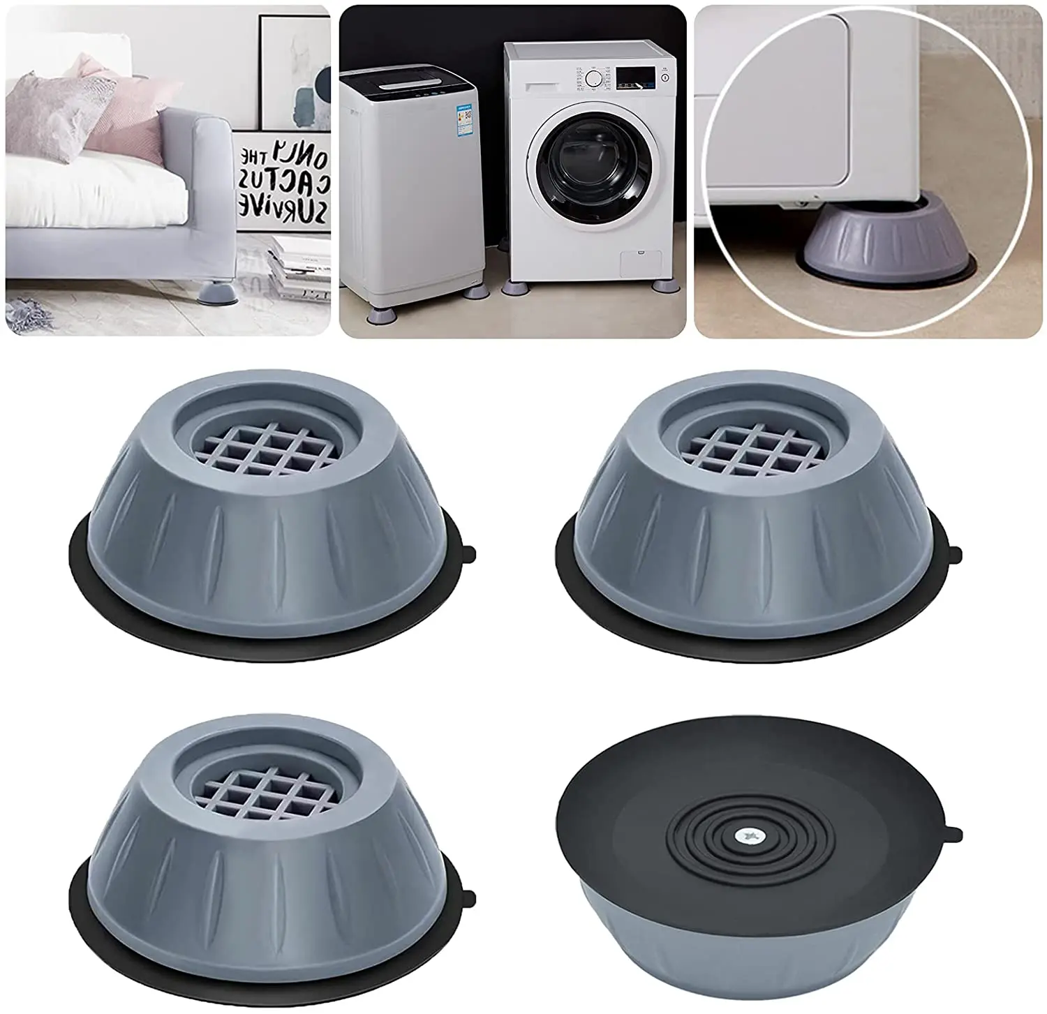 Anti Vibration Pads Washing Machines Rubber Feet Mat Pads Stand Support