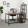 VASAGLE Modern Style Iron Wood Mdf Wooden Mission Writing Desk Executive Office Furniture Collections Large L Desk