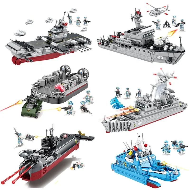 Wholesale Aircraft Carrier Warship Building Blocks Assemble Model ...