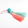 Promotional Personalized Cute Charm Hair Ball Tassel Beaded Key Chain