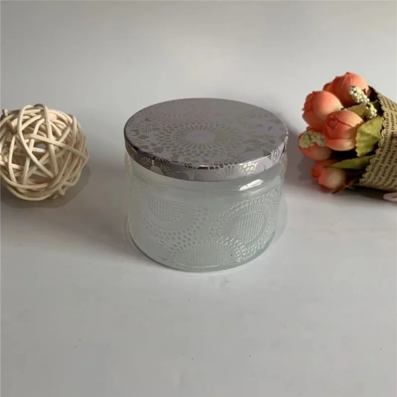 Embossed Candle Cup Handmade Diy Color Classic Carved Flower Aroma