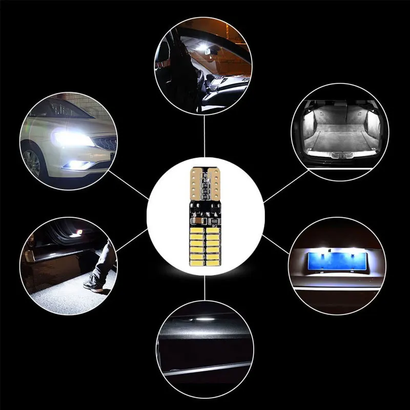 CE ROHS High brightness car led T10 canbus W5W 4014 24SMD led Auto t10 led  bulbs For  Reverse Lights Parking Lights interior