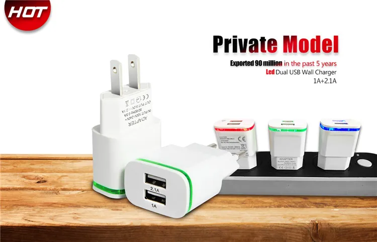 1A 2.1A USB Charger Portatil Android Original Portatil Carregador de Celular Rapido Charger