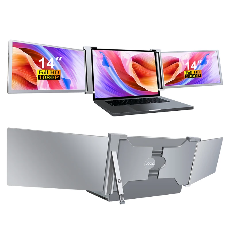 FOPO 14 Inch FHD Triple OLED Monitor for Windows, iOS & Mac - IPS
