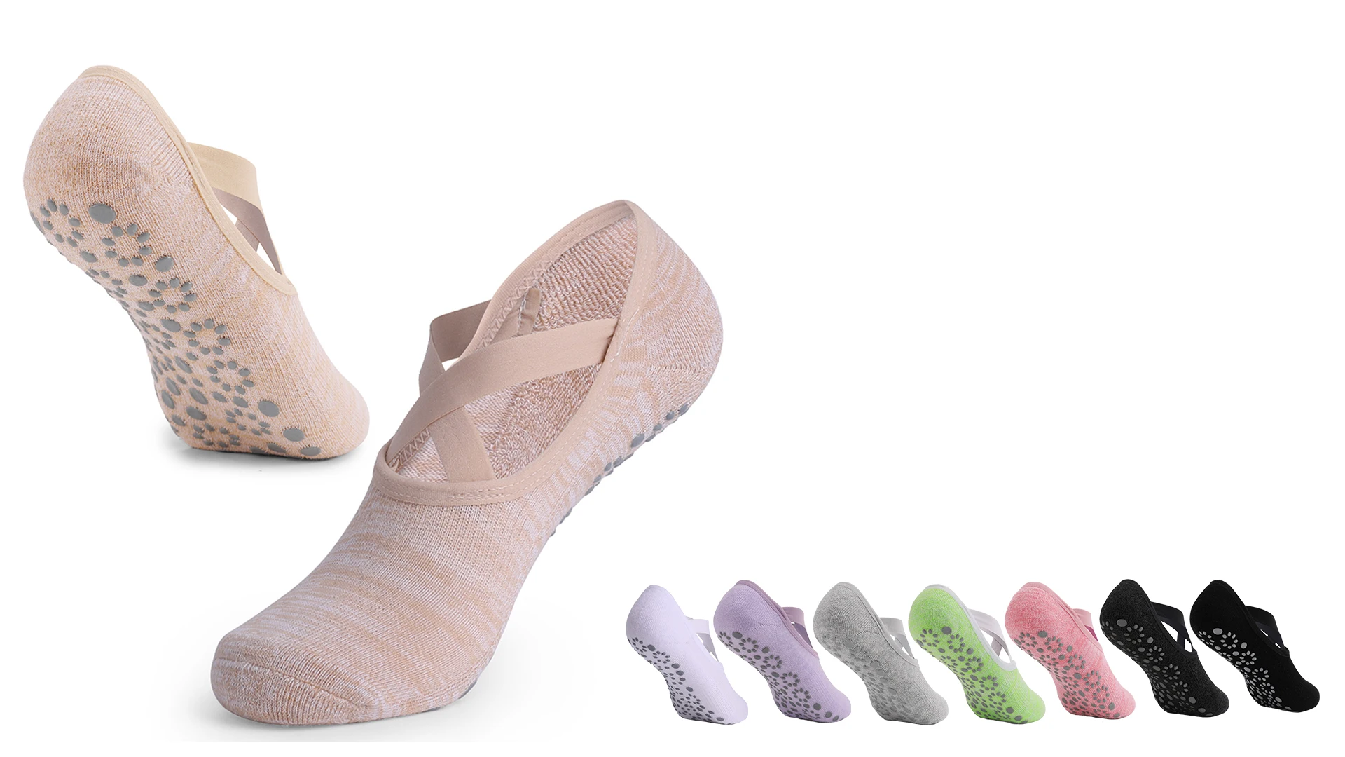 Custom Logo Athletic No Show Barre Pilates Sock Cotton Medias Para Yoga