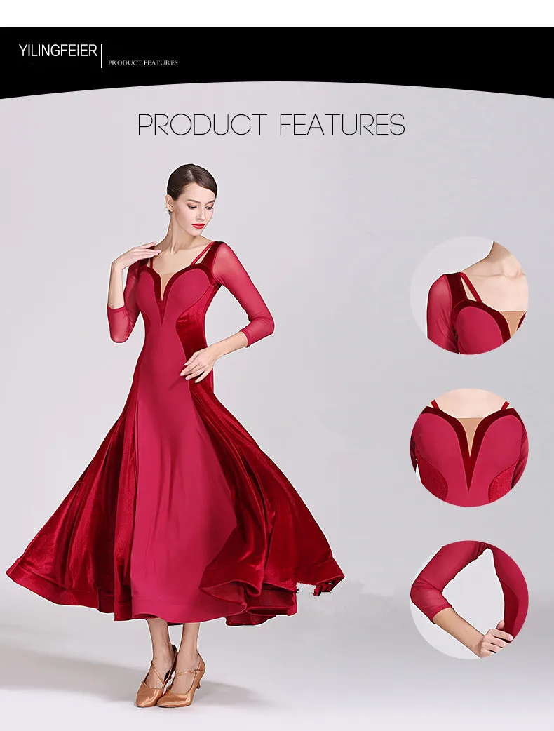 Plus Size Ballroom Competition Dress International Standard Ballroom