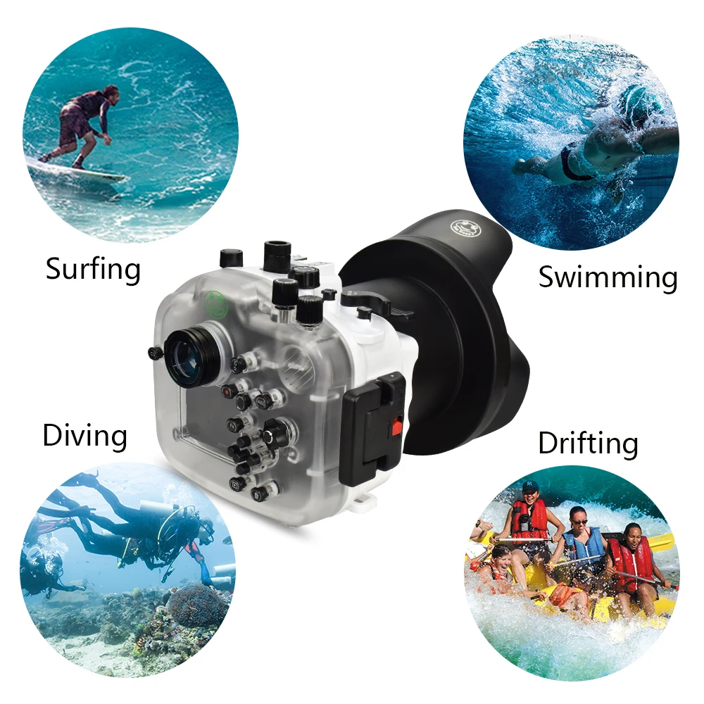 Seafrogs 40m/130ft A7riii Underwater Waterproof Diving Housing Case For