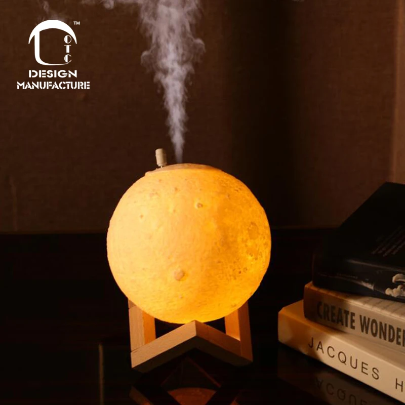 manufacturer holiday gift large 880ml  capacity 2 mist mode moon lamp humidifier with warm LED night light