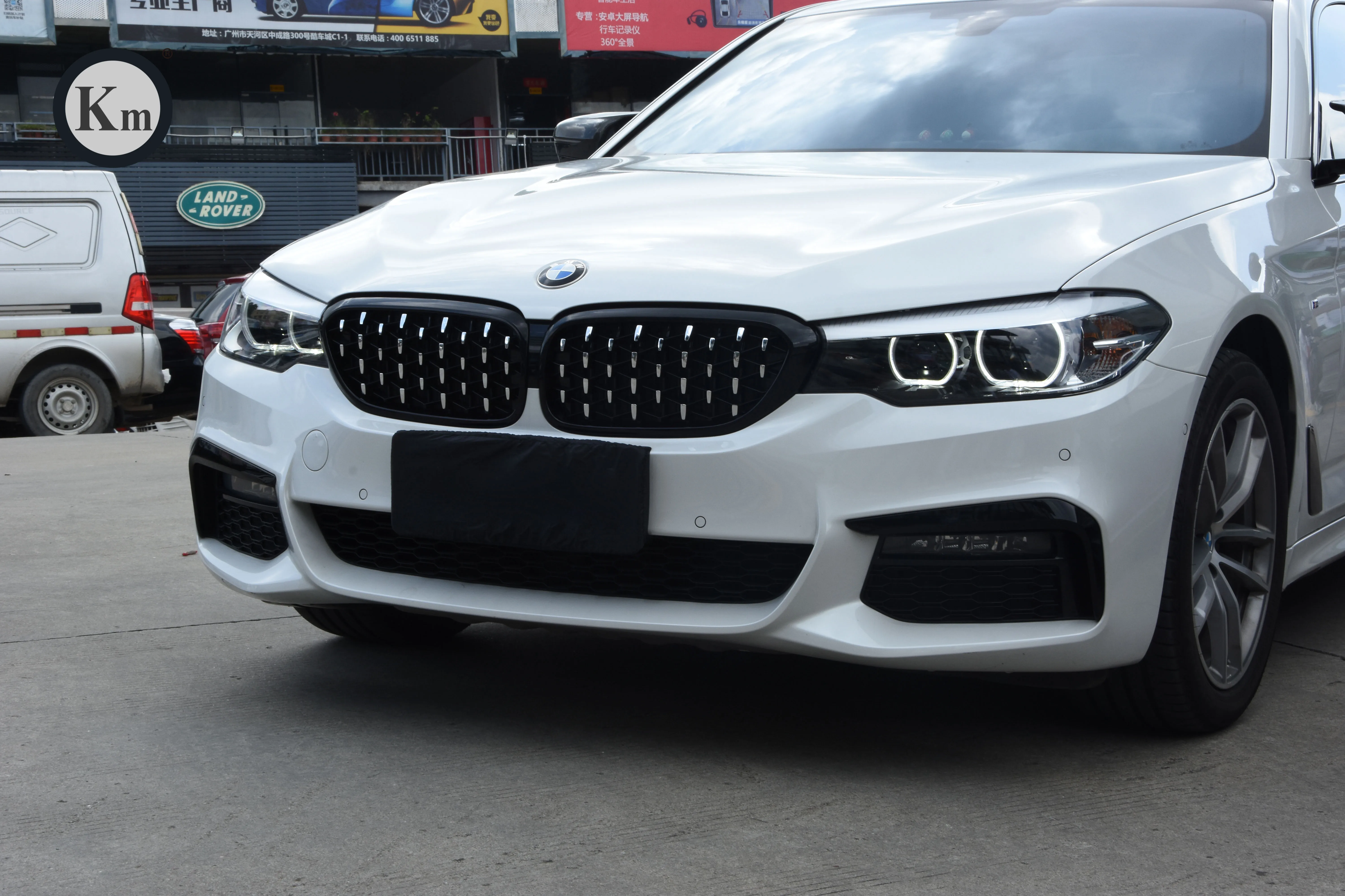 km for bmw 5series 2018-up g30 g38 前保险杠格栅钻石格栅流星式