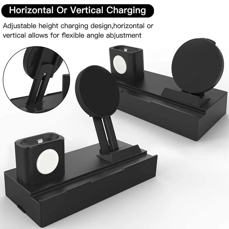 Factory Supply Desktop Wireless Charging Station for Mobile Phone Tablet Watch Earpods 