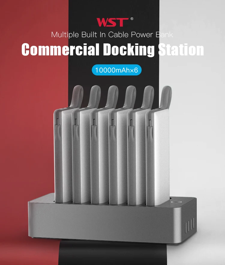 2020 Hot sale 10000mah power bank 6 slots portable battery usb charging dock station - ANKUX.COM