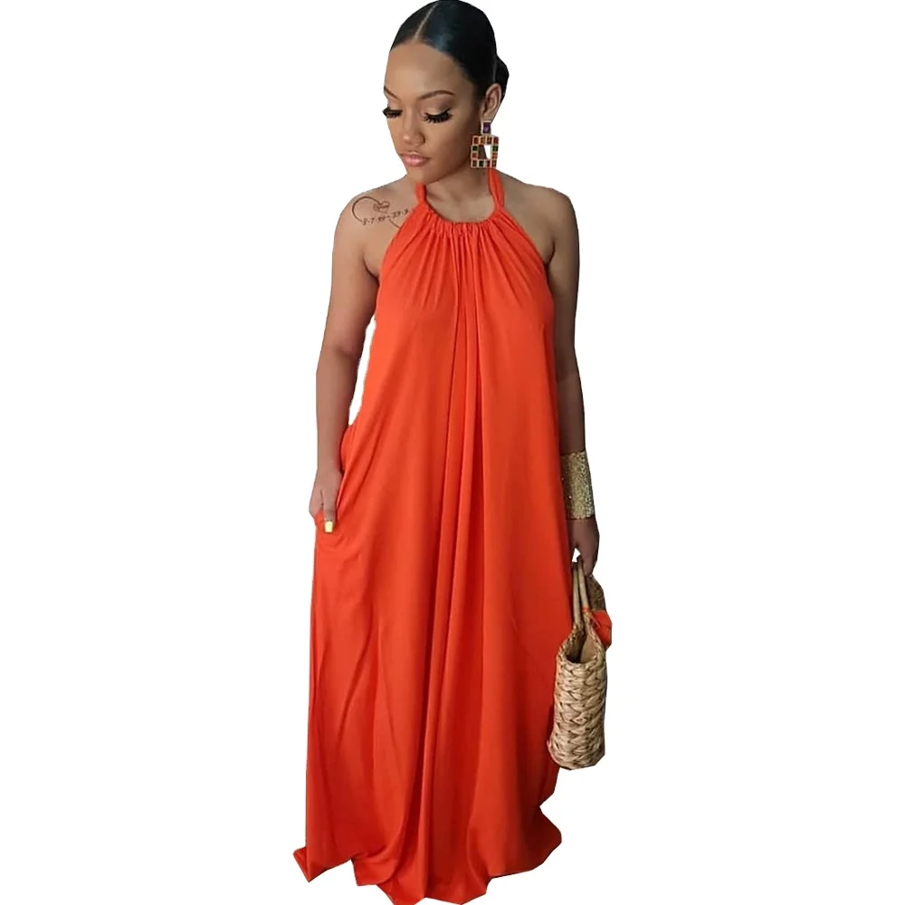 
2021 Summer Comfortable O Neck Sleeveless Sexy Loose Dress for Women 