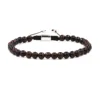 rapid shipping Jewelry Men 6mm Beads Braided Woven Red Natural Tiger Eye Stone Bracelet