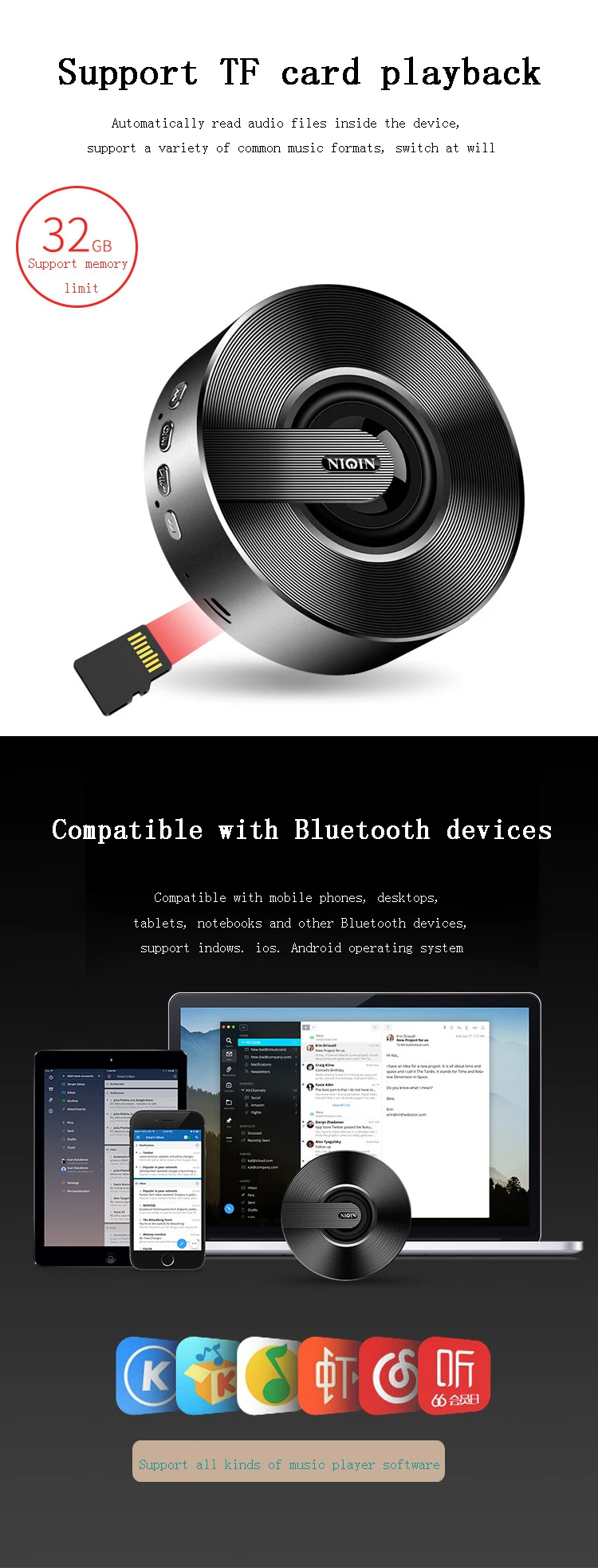 Custom color changing super bass mini bluetooth speaker - ANKUX.COM