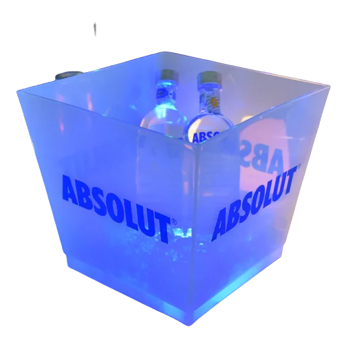 Led Ice Bucket For Champagne Wine Square Ice Bucket Drinks Beer Bucket