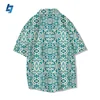 Fashion New Summer Casual Floral Regular Plus Size Mens custom Short Sleeve Hawaiian Cotton Beach Shirts