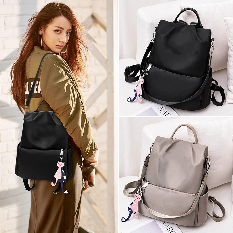 2020 Stylish Simple Oxford Anti-theft Backpack Women Multifunctional Sling Bag