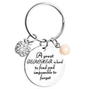 Titanium steel circular lettering Keyring Teachers' day gift