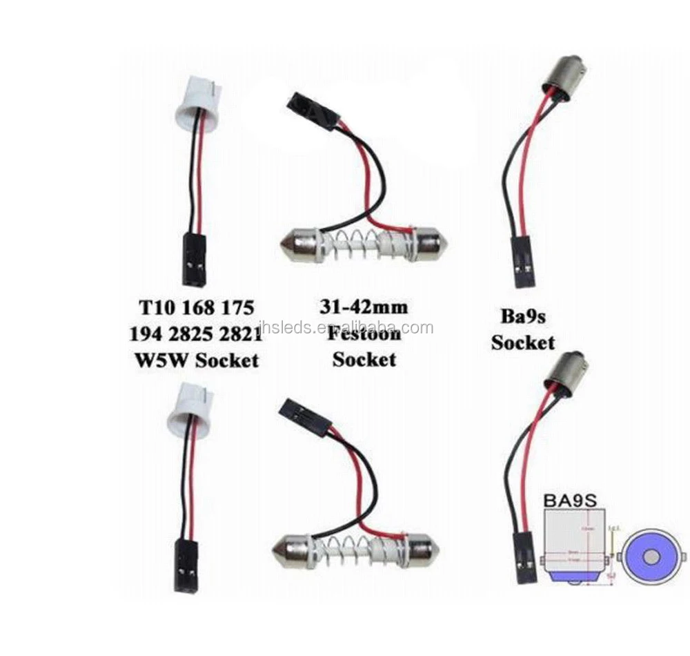Car Reading Light Cob Chip 18 21 24 36 48smd T10 Ba9s Festoon Dome