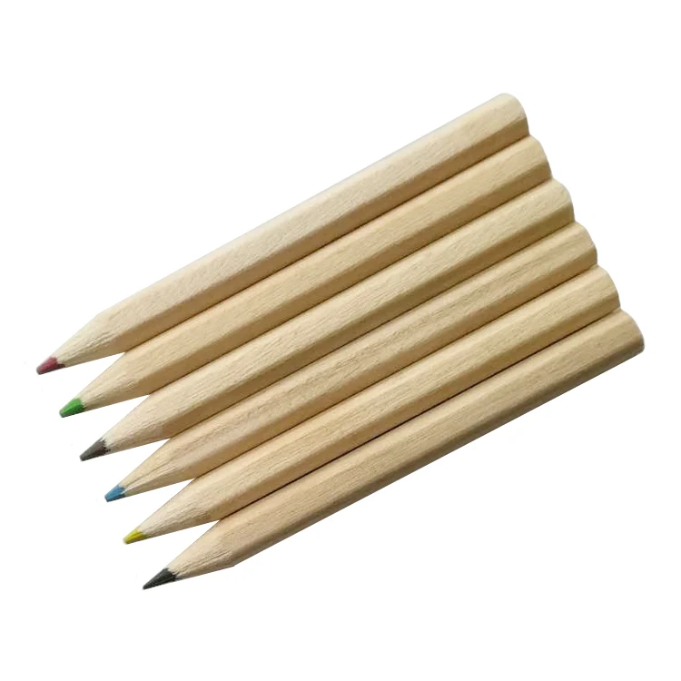 Factory 18 Years Free Sample Natural Wood School Supply Mini Color Pencil Set
