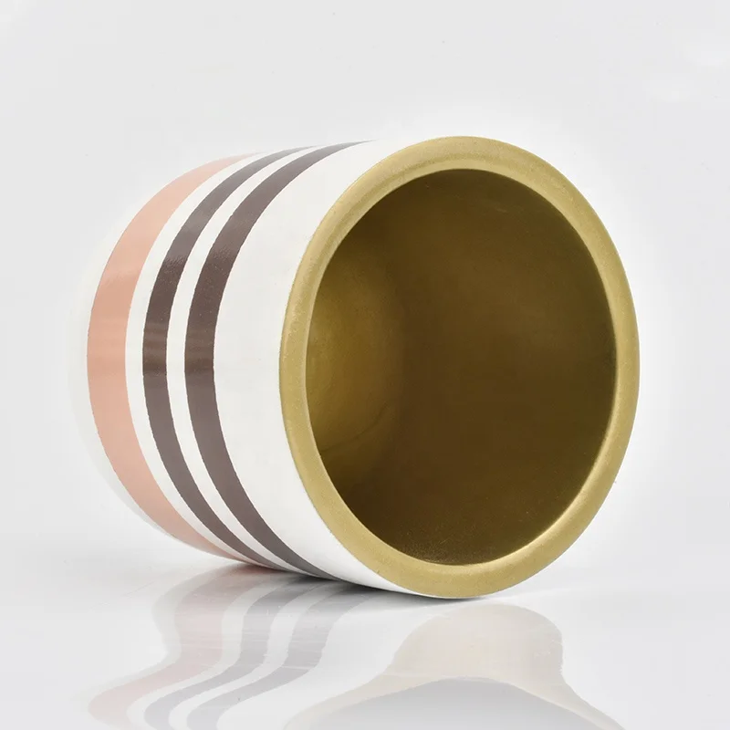 Personalized plating ceramic candle jar votive scented candle holders home decoration suppliers