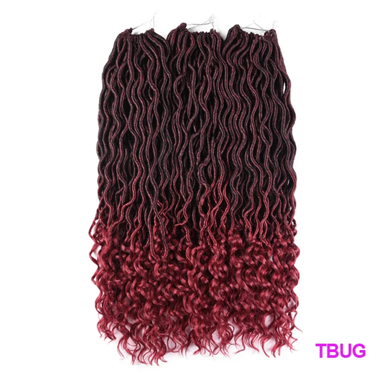 18 Inch 24 Strands Faux Locs Laux Crochet Hair Curly Ends Soft ...