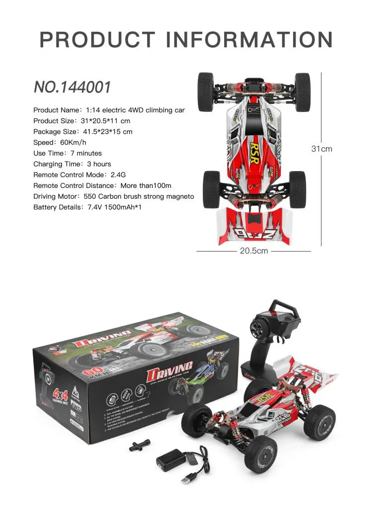 Wltoys 144001 1:14 2.4ghz 4wd Alloy 60km/h High Speed Radio ...