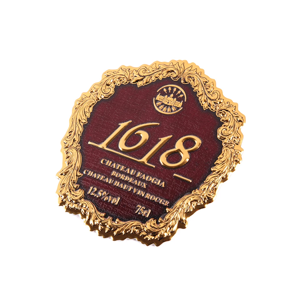 Factory Made Embossing Wine Label Sticker With Adhesive At Back Buy