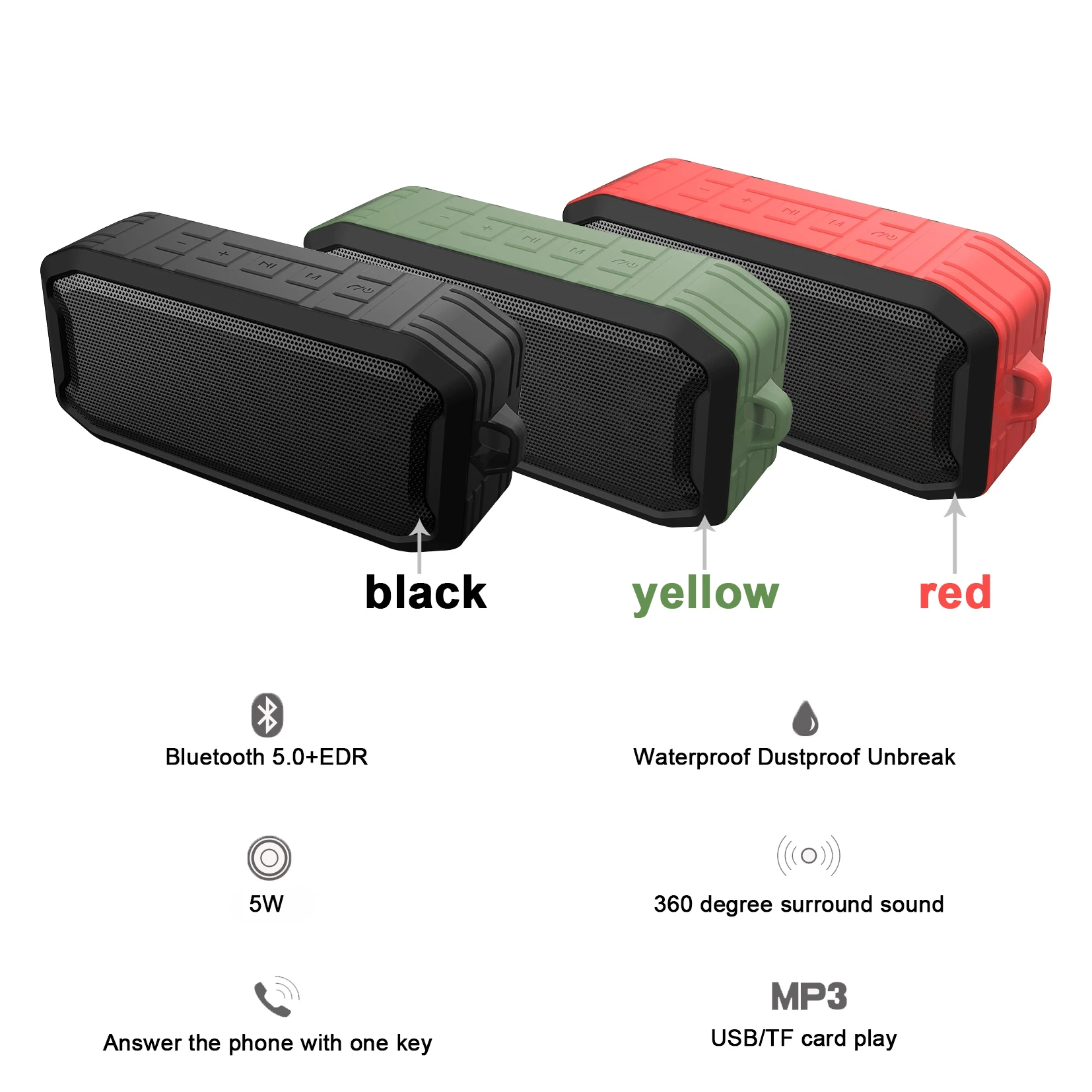 portable speaker bluetooth IPX7 waterproof outdoor BT speaker wireless with TWS Hifi stereo - ANKUX.COM