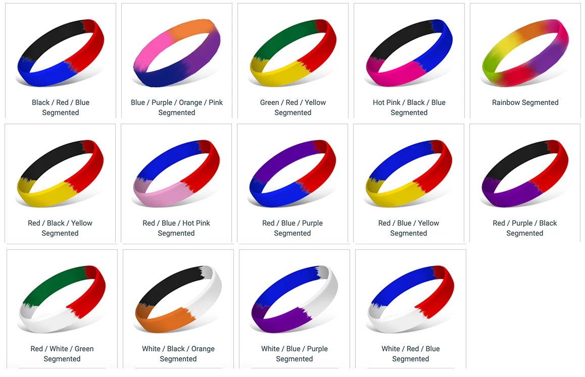 Personalized Ink Injected Wrist Band Rubber Bracelet Custom Logo