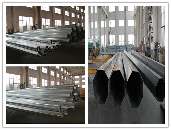 NEA Standard 11M Galvanized Steel Pole with 15 Years Warranty and Gr.65 Material 0